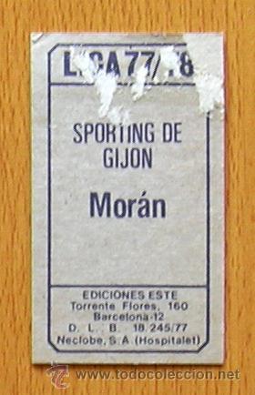 Cromos de f&uacute;tbol: Sporting de Gij&oacute;n - Mor&aacute;n - Ediciones Este 1977-1978, 77-78 - Foto 2