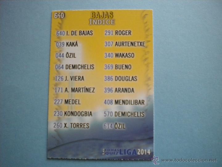 Cartes &agrave; collectionner de Football: 640 INDICE DE BAJAS CROMOS ALBUM MUNDICROMO FICHAS QUIZ GAME LIGA FUTBOL 2013 2014 13 14