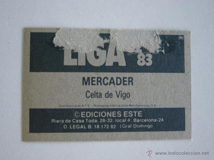 Cromos de f&uacute;tbol: ESTE 82-83 MERCADER CELTA 1982-1983 - Foto 2