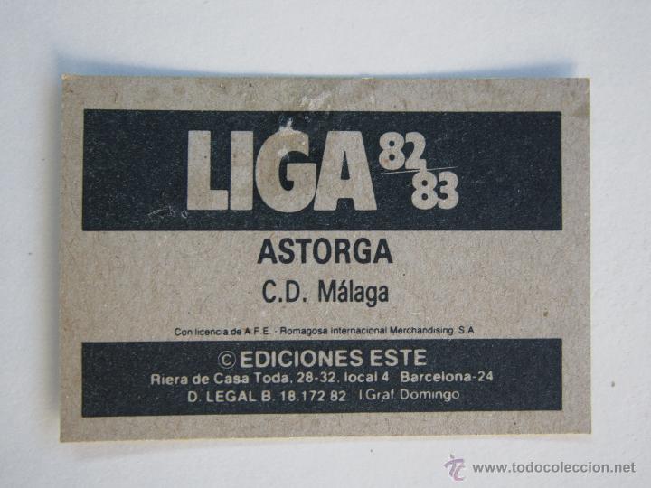 Cromos de f&uacute;tbol: ESTE 82-83 ASTORGA MALAGA 1982-1983 - Foto 2