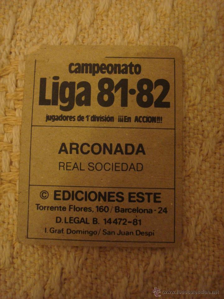 Cromos de f&uacute;tbol: 81-82 ESTE. ARCONADA. REAL SOCIEDAD - Foto 2