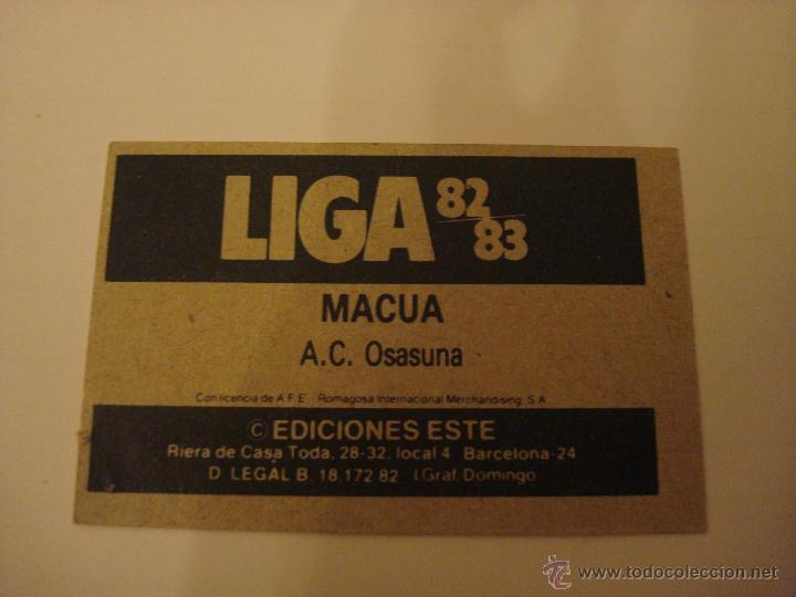 Cromos de f&uacute;tbol: 82-83 ESTE. MACUA. OSASUNA - Foto 2