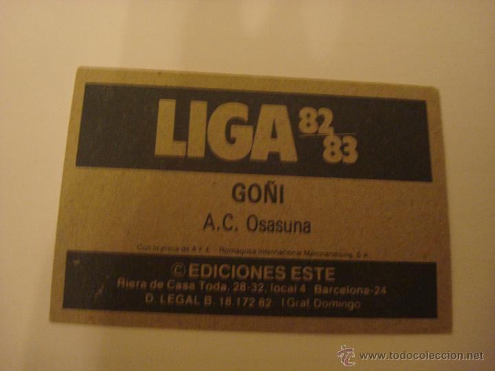 Cromos de f&uacute;tbol: 82-83 ESTE. GO&Ntilde;I. OSASUNA. - Foto 2