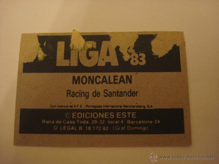 Cromos de f&uacute;tbol: 82-83 ESTE. MONCALEAN. BAJA RACING SANTANDER - Foto 2