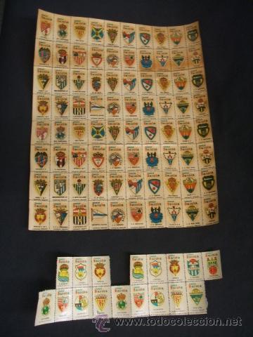 Cromos de F&uacute;tbol: LOTE 97 VI&Ntilde;ETAS - ESCUDOS EQUIPOS DE FUTBOL - CHICLE BAZOKA -