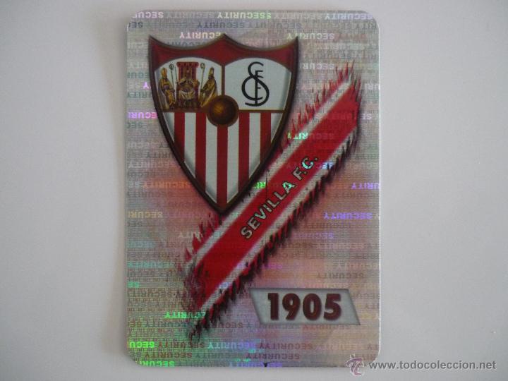 Football Stickers: MUNDICROMO 2008 N&ordm; 55 ESCUDO SEVILLA F C SECURITY HORIZONTAL INVERTIDO - ALBUM FUTBOL