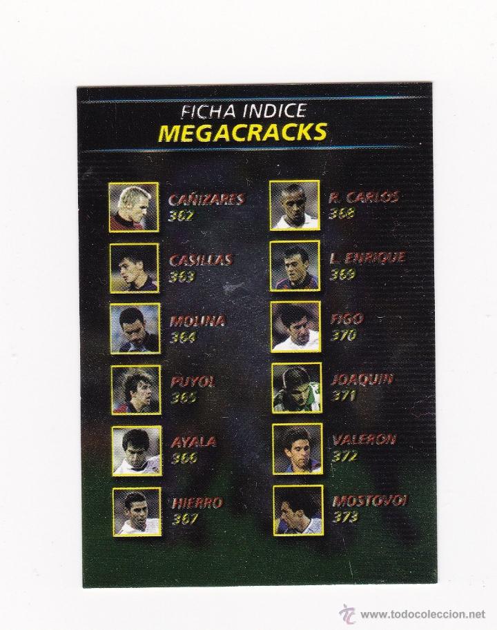 Cromos de Futebol: 361 INDICE (MEGACRACKS) - MEGAFICHAS 2002-2003 LIGA 02 03 MEGA FICHAS PANINI
