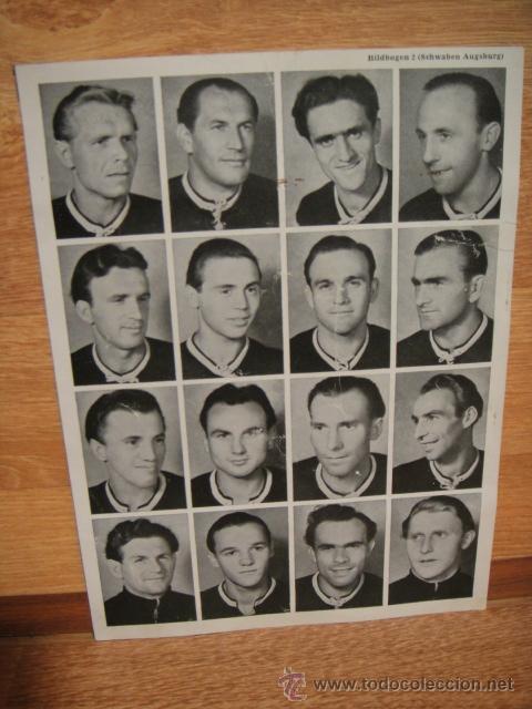 Cromos de f&uacute;tbol: lamina con cromos o vi&ntilde;etas del equipo de futbol aleman schwaben augsburg - a&ntilde;os 40