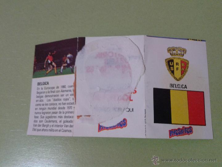 Cromos de f&uacute;tbol: Historia de los Mundiales de Phoskitos, Cromo n&ordm; 35, Selecci&oacute;n de B&eacute;lgica