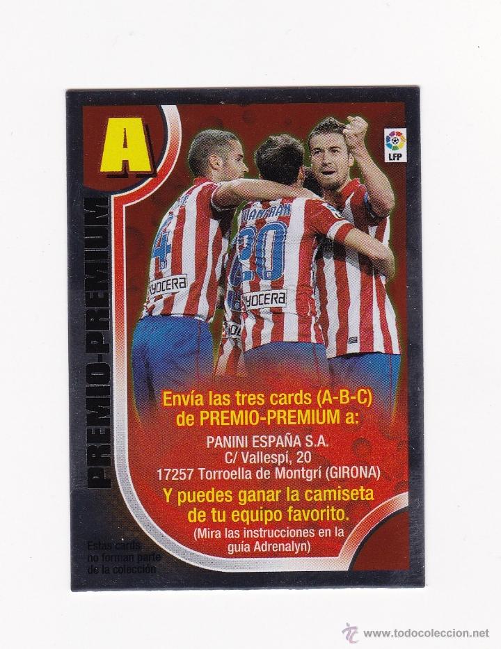 Figurine di Calcio: TARJETA PREMIO PREMIUM LETRA A - ADRENALYN XL 2013-2014 PANINI