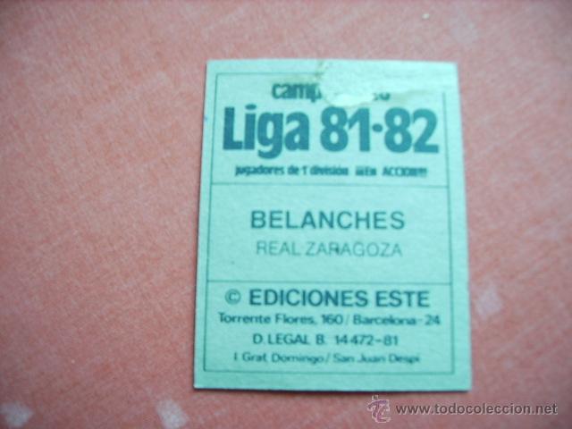 Cromos de f&uacute;tbol: ESTE 81-82 BELANCHES (ZARAGOZA) DIFICIL - Foto 2