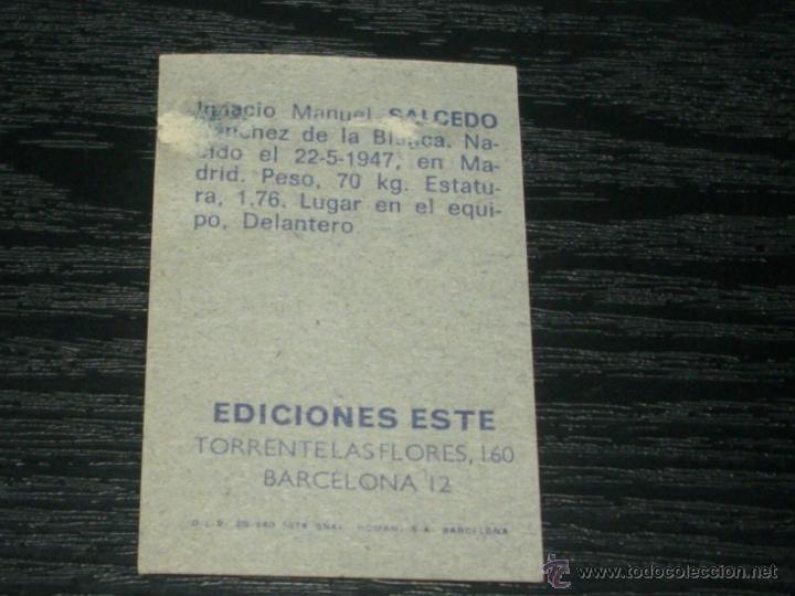 Cromos de f&uacute;tbol: -ESTE 74-75 : SALCEDO ( AT.MADRID ) - Foto 2
