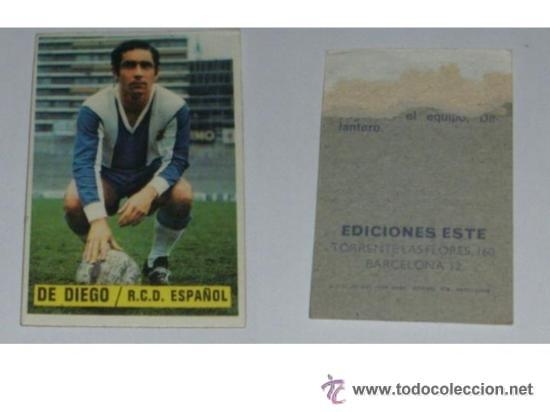 Cromos de f&uacute;tbol: -ESTE 74-75 : DE DIEGO ( ESPA&Ntilde;OL ) - Foto 2