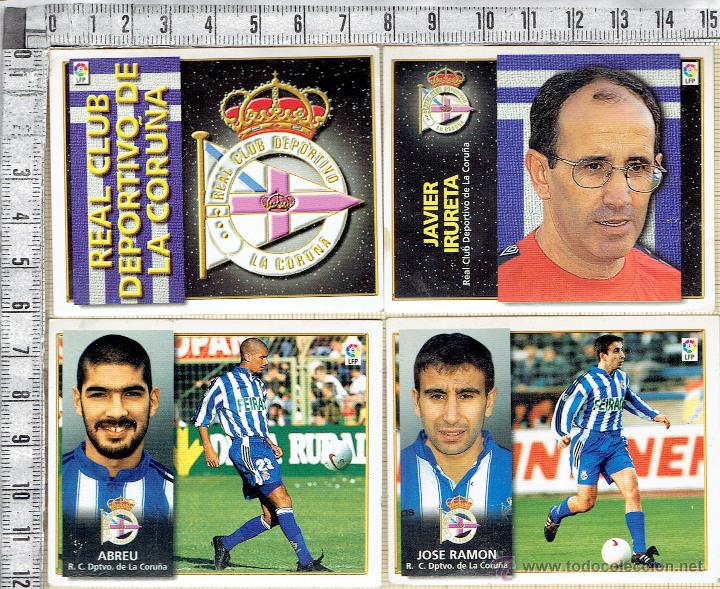 Cromos de f&uacute;tbol: LOTE 4 CROMOS REAL CLUB DEPORTIVO DE LA CORU&Ntilde;A-EDICIONES ESTE LIGA 98 / 99.
