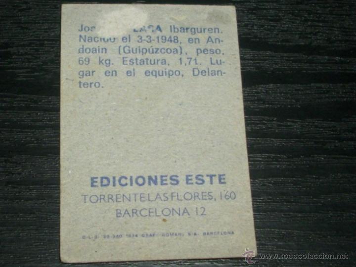 Cromos de f&uacute;tbol: -ESTE 74-75 : LASA ( ATH.BILBAO ) - Foto 2