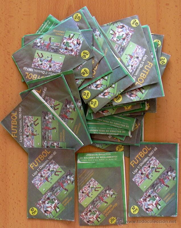 Cromos de F&uacute;tbol: 40 sobres de cromos de f&uacute;tbol sin abrir - Liga 1987-1988, 87-88 - Ediciones Festival