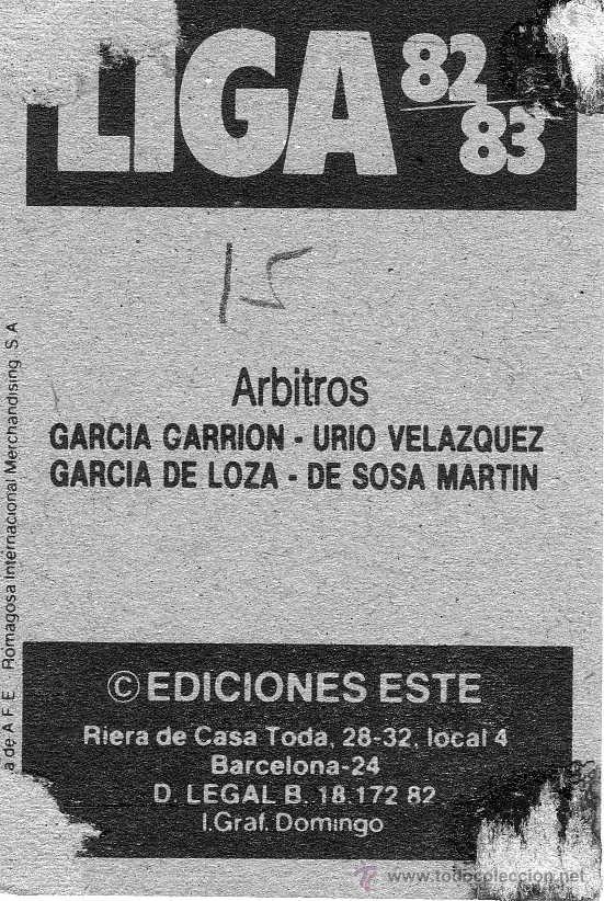 Cromos de f&uacute;tbol: arvitros, cromos este 82/83 - Foto 2
