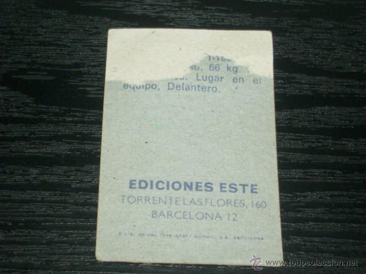 Cromos de f&uacute;tbol: -ESTE 74-75 : SERGIO ( VALENCIA ) - Foto 2