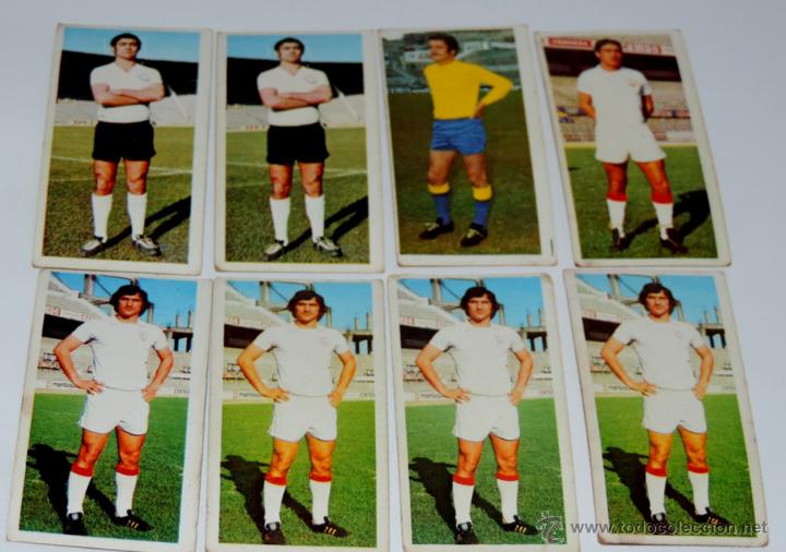 Fu&szlig;ball-Sticker: 8 CROMOS DE FUTBOLISTAS ALBUM LIGA 75 / 76 DE ESTE, VER LA SEGUNDA FOTO DONDE VIENEN LOS EQUIPOS