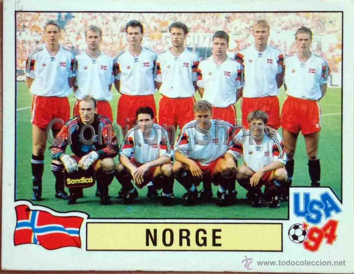Football Stickers: N&ordm; 353 TEAM NORGE - USA 94 ESTADOS UNIDOS 1994 PANINI MUNDIAL WORLD CUP