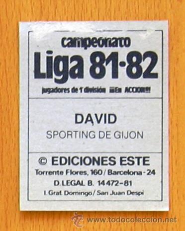 Cromos de f&uacute;tbol: Sporting de Gij&oacute;n - David - Ediciones Este 1981-1982, 81-82 - Foto 2