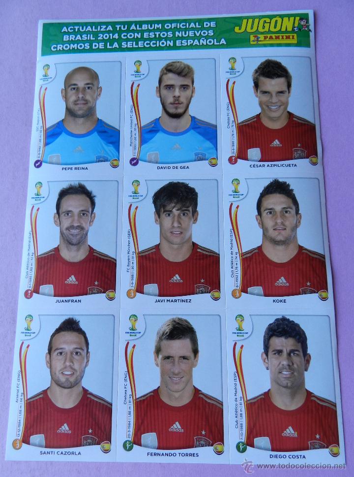 Figurine di Calcio: SET 9 CROMOS EXTRA ESPA&Ntilde;A STICKER MUNDIAL BRASIL 2014 PANINI LAMINA SPAIN WORLD CUP ACTUALIZACION 14
