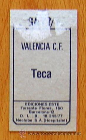 Cromos de f&uacute;tbol: Valencia - Teca - Ediciones Este 1977-1978, 77-78 - Foto 2