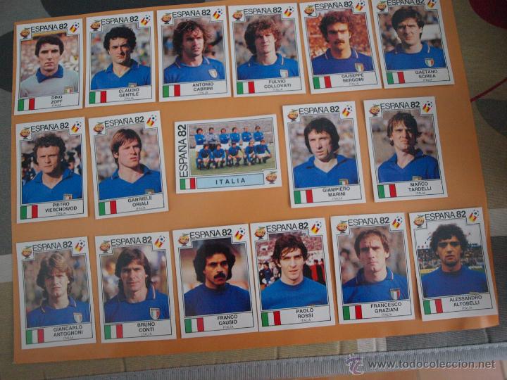 Cromos de f&uacute;tbol: 17 CROMOS COMPLETO SELECCI&Oacute;N ITALIA PANINI MUNDIAL ESPA&Ntilde;A 1982 WORLD CUP STORY NUEVOS