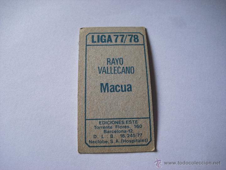 Cromos de f&uacute;tbol: Macua Rayo Valencianoliga 77/78 - Foto 2