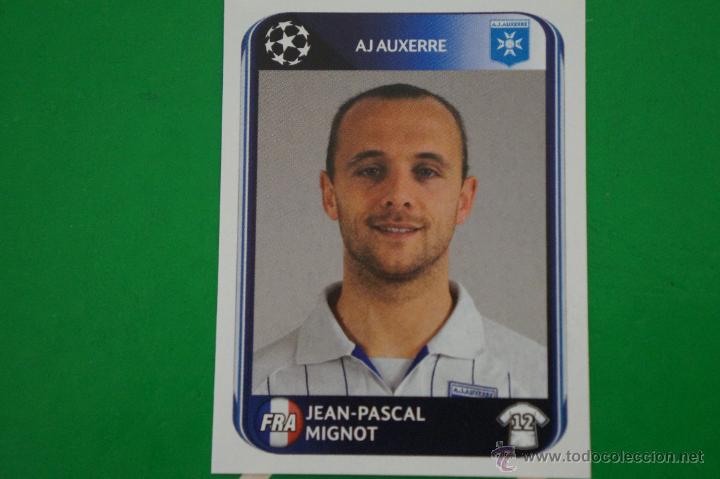 Figurine di Calcio: CROMO DE FUTBOL:MIGNOT DEL AJ AUXERRE,(SIN PEGAR),N&ordm;469,CHAMPIONS LEAGUE 2010-2011/10-11
