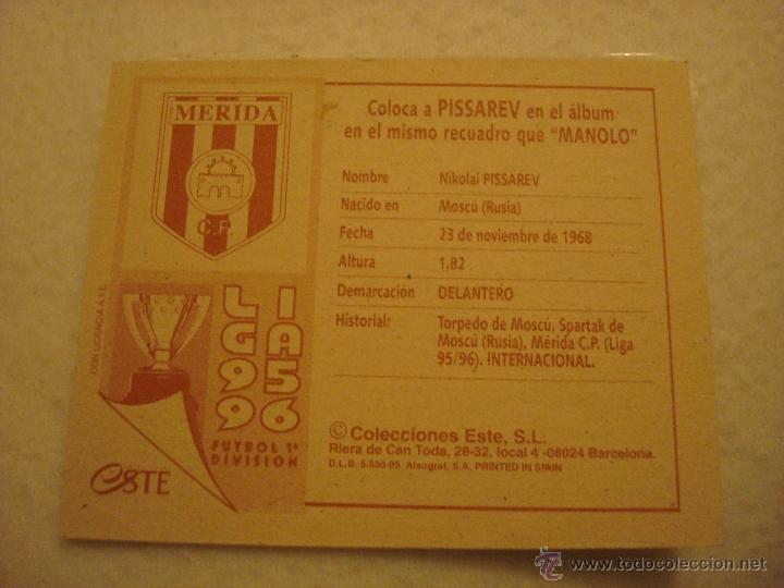 Cromos de f&uacute;tbol: 95-96 ESTE. PISSAREV. COLOCA MERIDA - Foto 3