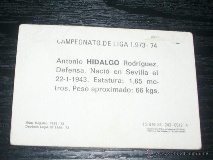 Cromos de f&uacute;tbol: -FHER 73-74 : HIDALGO ( CELTA ) - Foto 2