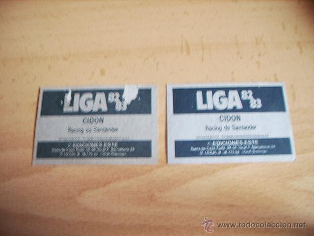 Cromos de f&uacute;tbol: ED. ESTE  82-83  DOBLE CROMO  CIDON  ( RACING ) - Foto 2