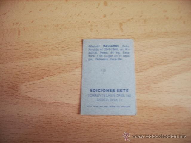 Cromos de f&uacute;tbol: ED. ESTE  74-75  NAVARRO  ( CELTA )  NUNCA PEGADO - Foto 2
