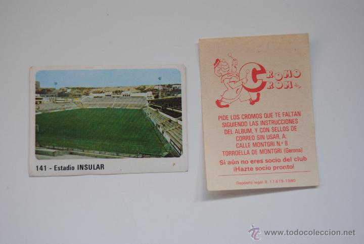 Figurine di Calcio: CROMO CROM ESTADIO INSULAR N&ordm; 141 1980 NUNCA PEGADO
