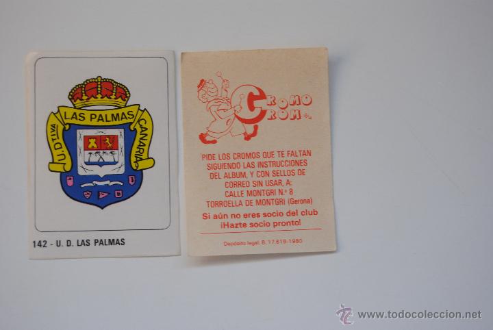 Cartes &agrave; collectionner de Football: CROMO CROM ESCUDO U.D.LAS PALMAS N&ordm; 142  1980 NUNCA PEGADOS