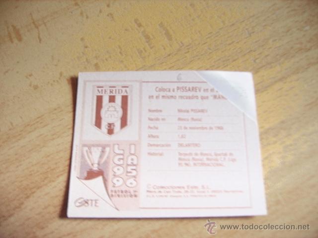 Cromos de f&uacute;tbol: ED. ESTE 95-96 COLOCA PISSAREV ( MERIDA )  VENTANILLA - Foto 2