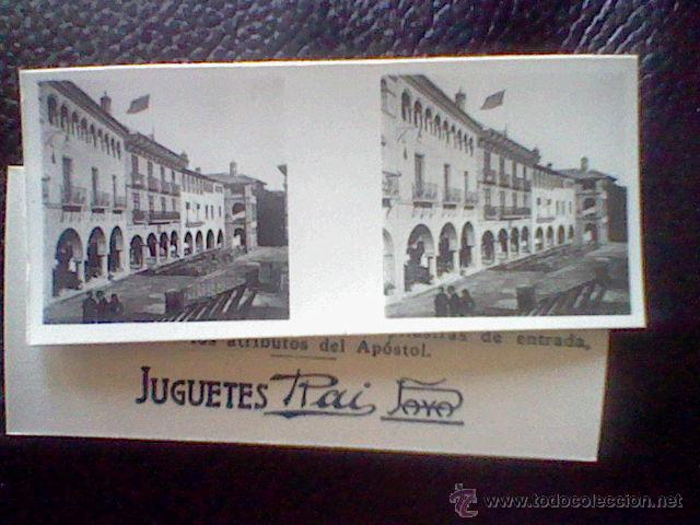 Cromos de f&uacute;tbol: cromo FOTOGRAFIA ESTEREOSCOPICA JUGUETES PAYA RAI  PLAZA MAYOR  SERIE 1/1 N&ordm;2  7,5 X 3,5 CMS*C8 ...,