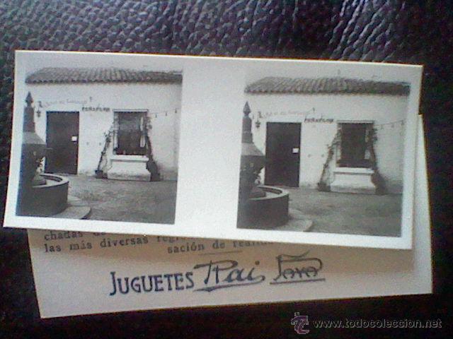 Cromos de f&uacute;tbol: cromo FOTOGRAFIA ESTEREOSCOPICA JUGUETES PAYA RAI PLAZA PE&Ntilde;AFLOR  7,5 X 3,5 CMS *C8
