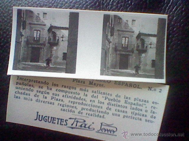 Cromos de f&uacute;tbol: cromo FOTOGRAFIA ESTEREOSCOPICA JUGUETES PAYA RAI CALLE DEL TERCIO  7,5 X 3,5 CMS *C8