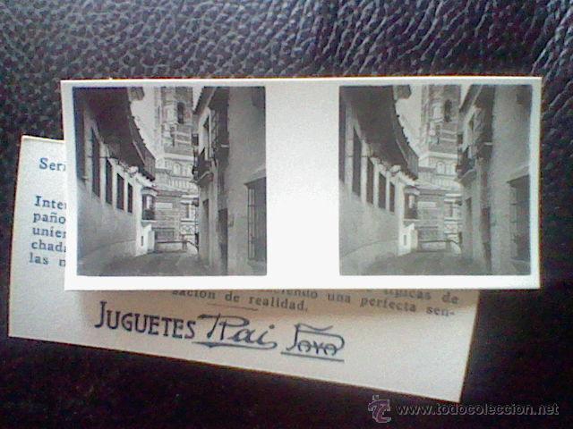 Cromos de f&uacute;tbol: cromo FOTOGRAFIA ESTEREOSCOPICA JUGUETES PAYA RAI CALLE DE LAS BULAS  7,5 X 3,5 CMS *C8