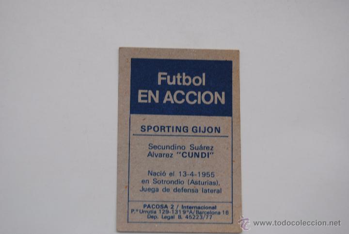 Cromos de f&uacute;tbol: CROMO PACOSA 2 CUNDI SPORTING DE GIJON - Foto 2