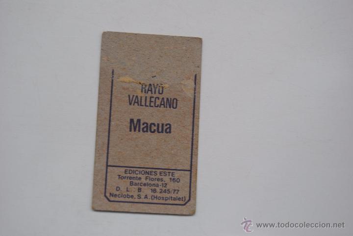 Cromos de f&uacute;tbol: CROMO ESTE 1977-78 MACUA RAYO VALLECANO - Foto 2