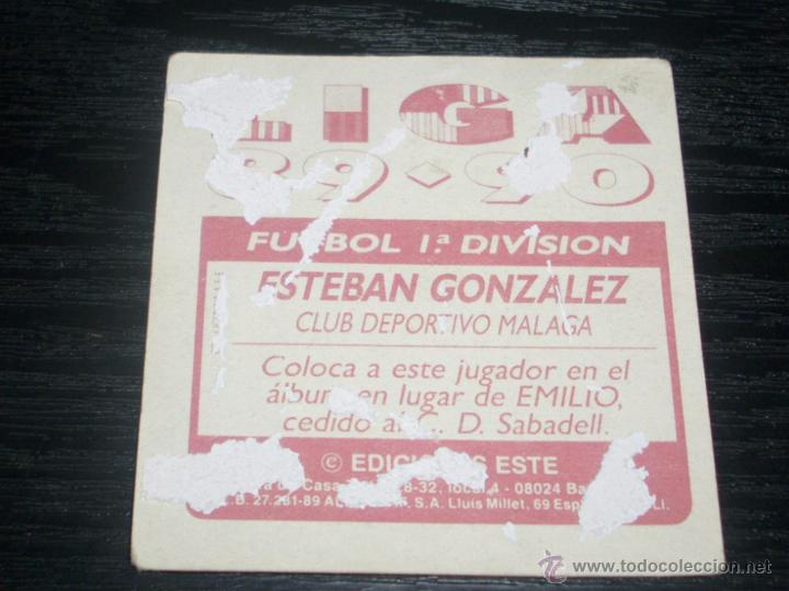 Cromos de f&uacute;tbol: -ESTE 89-90 : E.GONZALEZ  ( MALAGA )  -- COLOCA -- - Foto 2