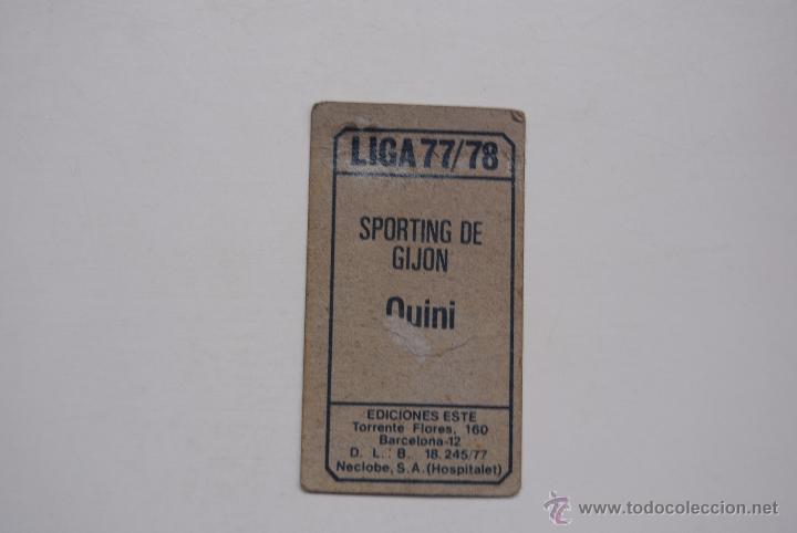 Cromos de f&uacute;tbol: CROMO ESTE 1977-78  QUINI SPORTING DE GIJON - Foto 2