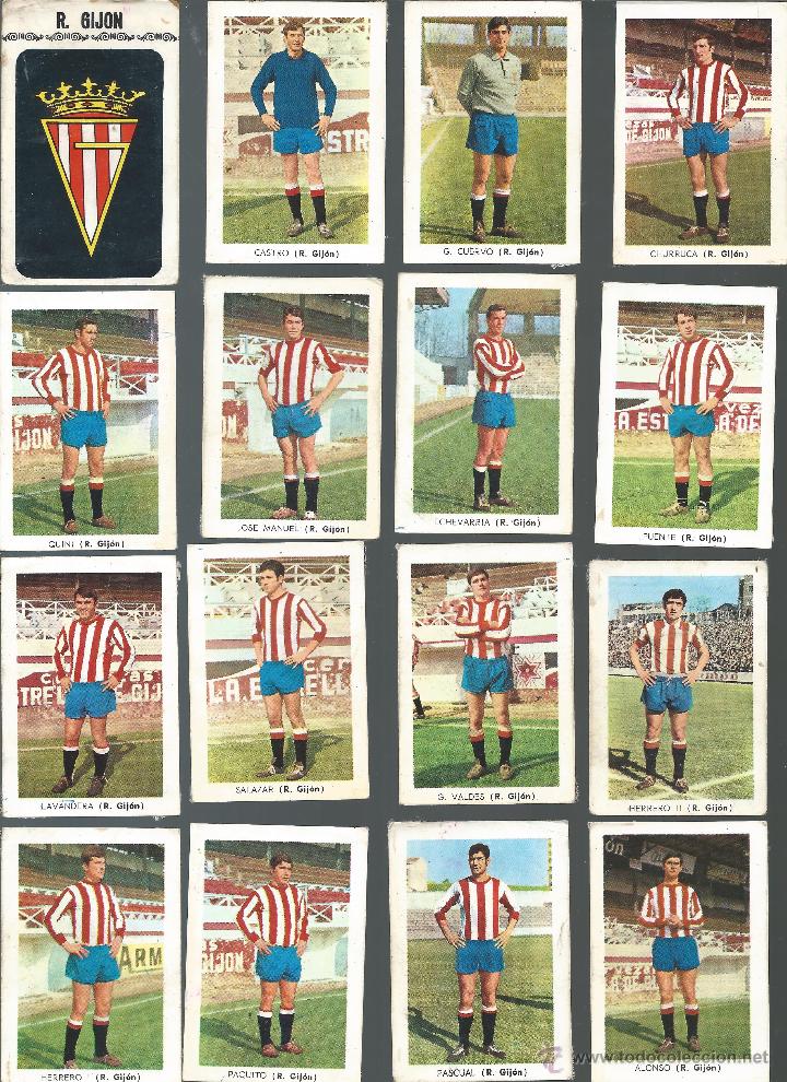 Cromos de Futebol: 8051- 16 CROMOS DIFERENTES DISGRA-LIGA 1970-71 - SPORTING GIJON-EQUIPO COMPLETO