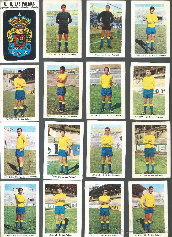 Cromos de Futebol: 8054- 16 CROMOS DIFERENTES DISGRA-LIGA 1970-71- U.D. LAS PALMAS-EQUIPO COMPLETO