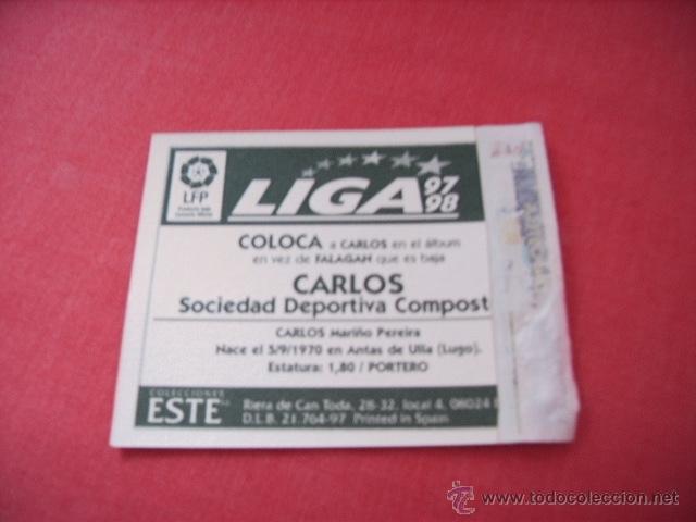 Cromos de f&uacute;tbol: ED. ESTE 97-98  COLOCA  CARLOS ( COMPOSTELA )  VENTANILLA - Foto 2