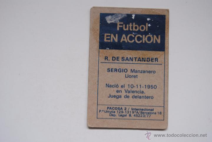 Cromos de f&uacute;tbol: CROMO PACOSA 2 SERGIO RACING SANTANDER - Foto 2