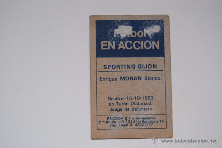 Cromos de f&uacute;tbol: CROMO PACOSA 2 MORAN SPORTING DE GIJON - Foto 2